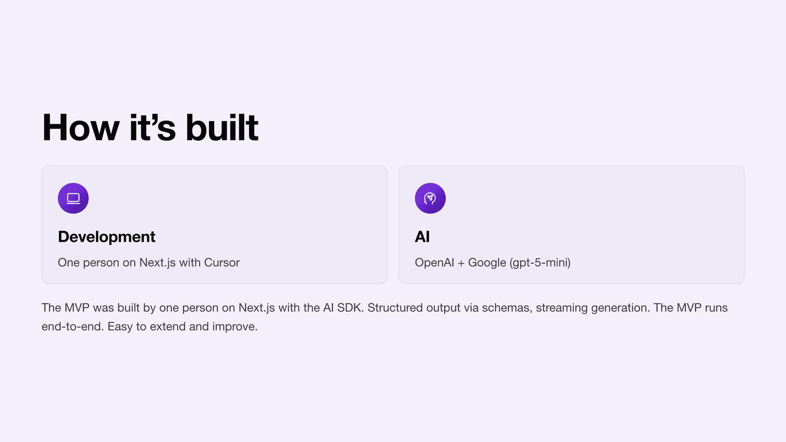 How it is built — the stack and architecture behind the app